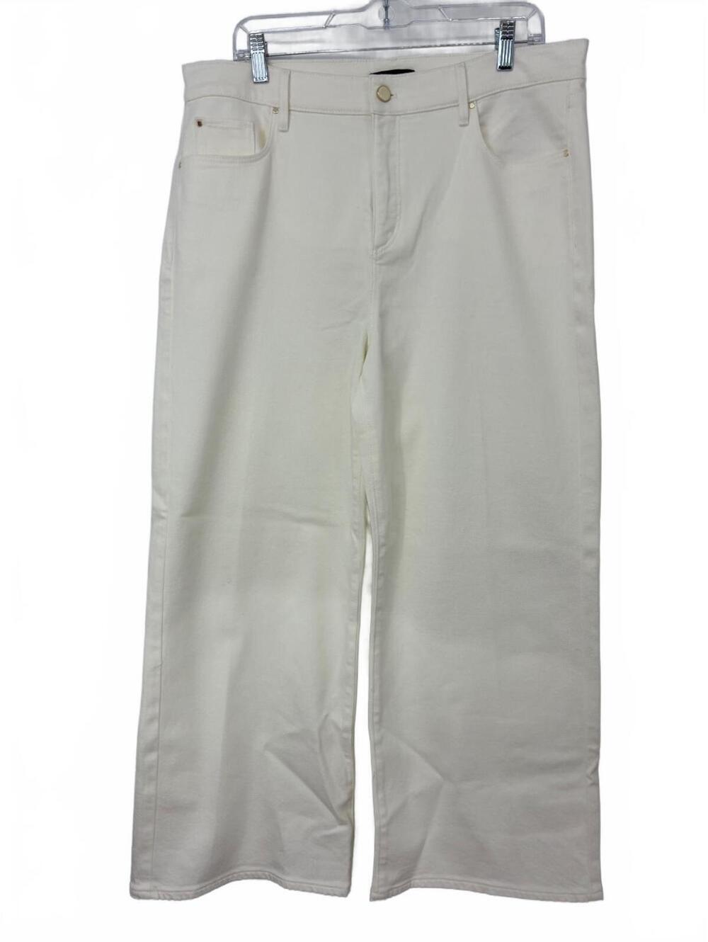 Ann Taylor White Wide Leg High Rise Perfect Pocket Jeans Size 14 NWT